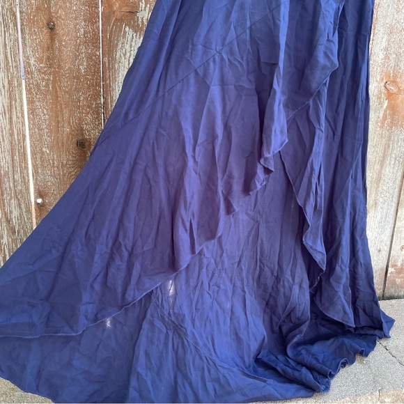 Women’s Navy Blue Light Flowy Dress with Ruffle Edging Size Small - Picture 9 of 11